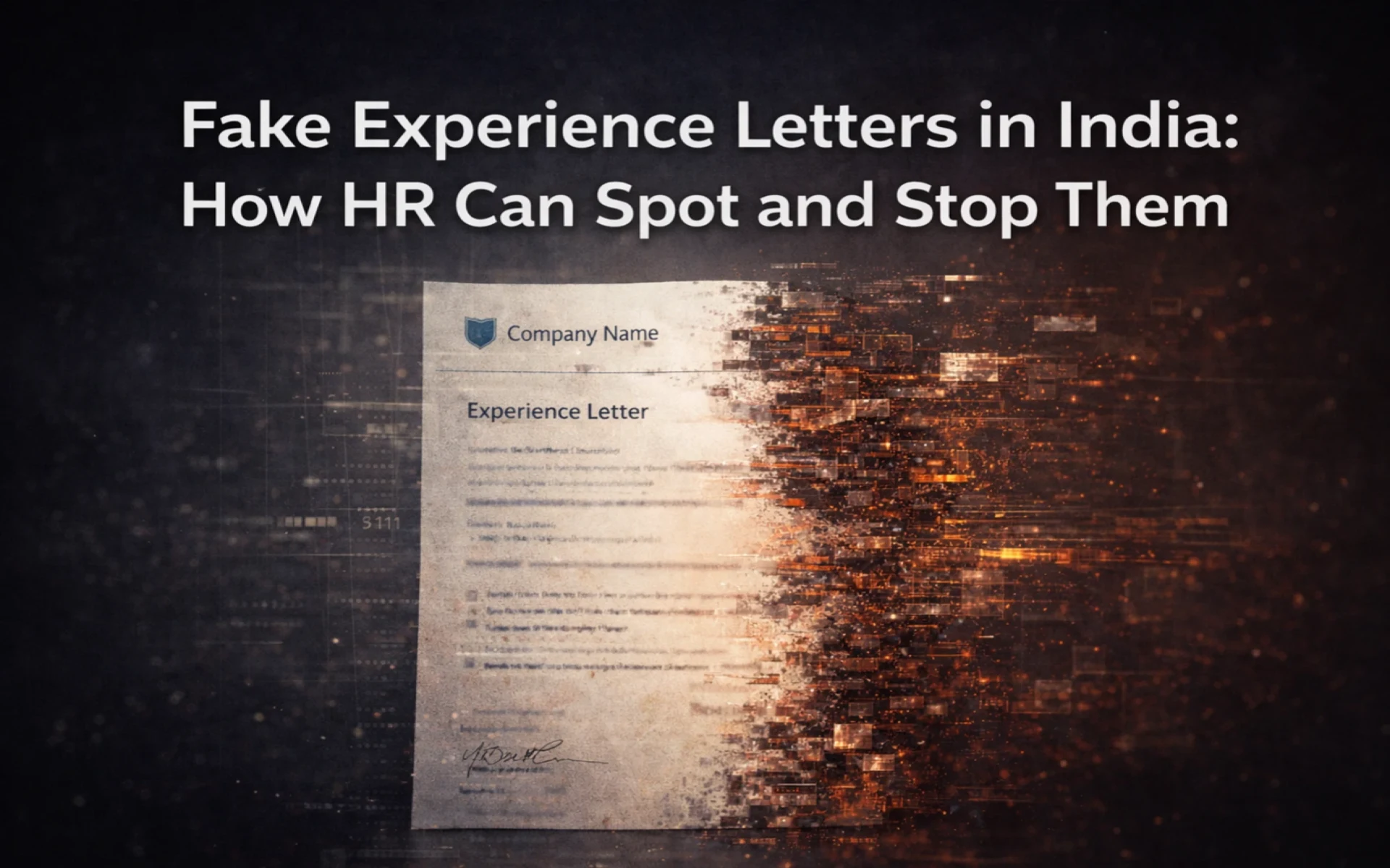 Fake Experience Letters in India: How HR Can Spot and Stop Them