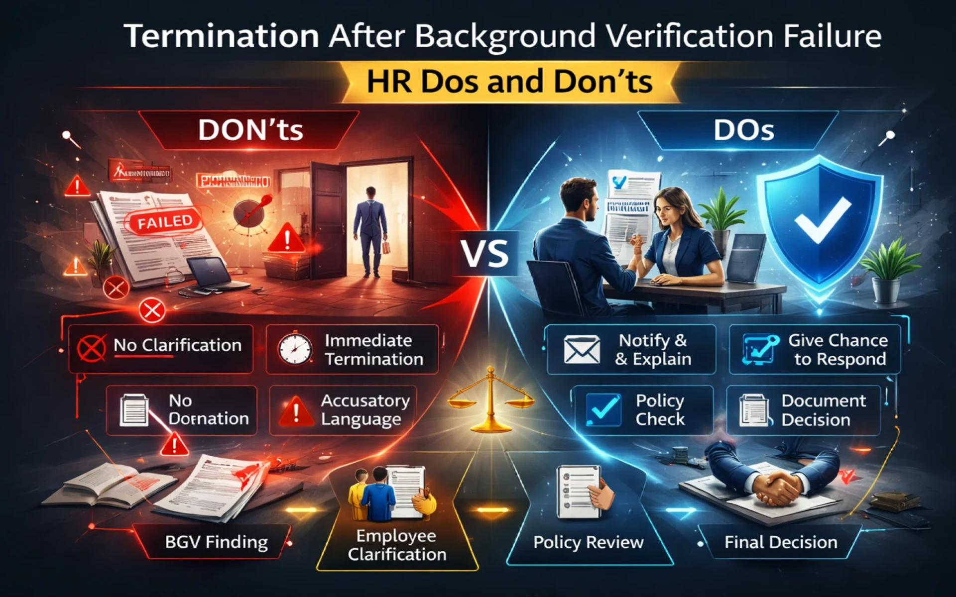 Termination After Background Verification Failure: HR Do's and Don'ts